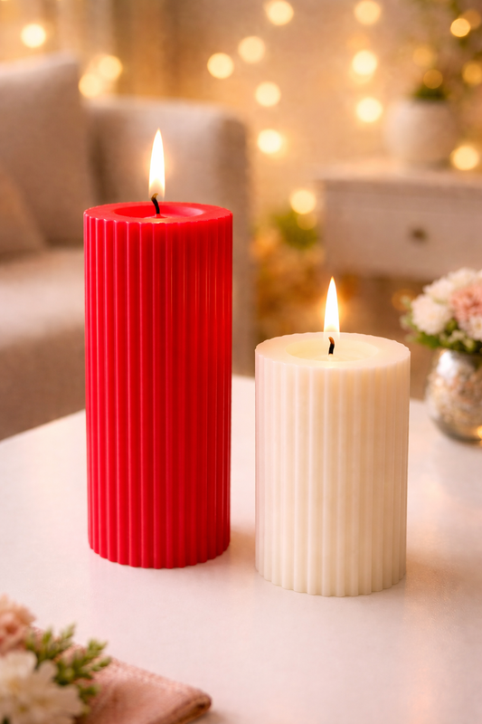 Calm and Crush - Pillar Candles ( Pair of 2)